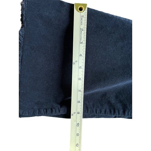 Knox Rose Pants Sz 12 Coruroy Black Raw Hem Wide Leg Pull On Elastic Waist - Picture 4 of 7